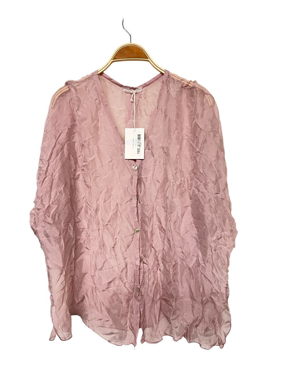 New Suit.e Light Pink Women's Sheer Button-Front Top & Wide Leg Pants Vacation